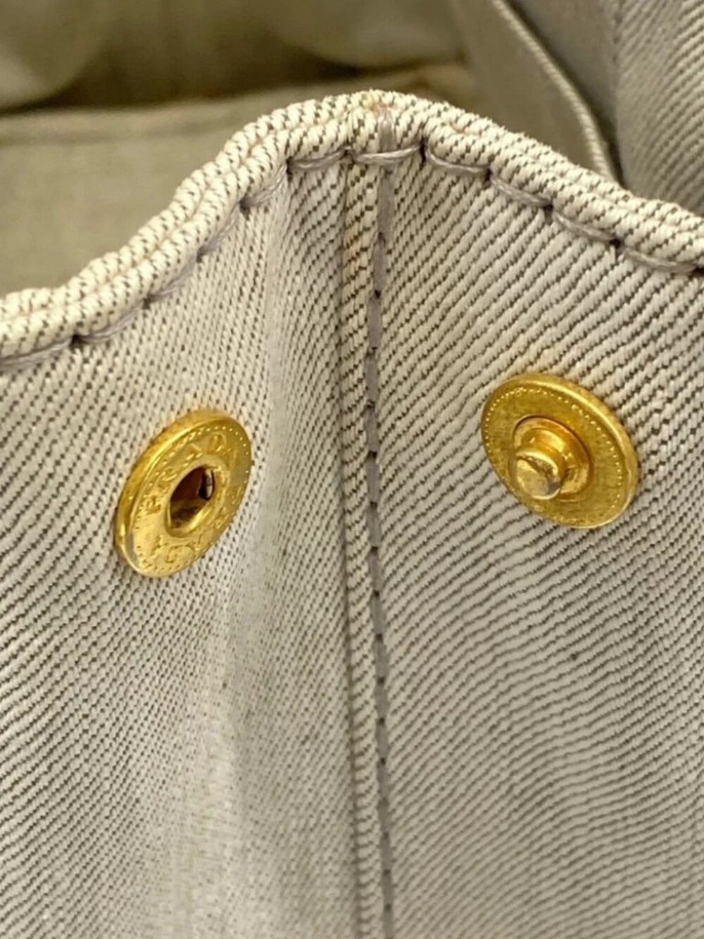 PRADA CANAPA Cream Canvas Tote Bag - Picture 10 of 14